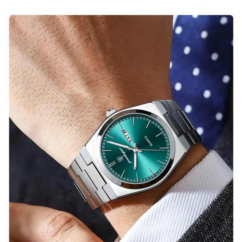 new mens stainless steel quartz wristwatch luminous calendar mens watch for gifts - jewelry & accessories