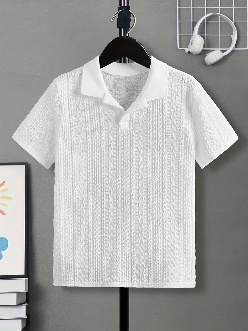 boys' spring_summer basic versatile solid color shirt top