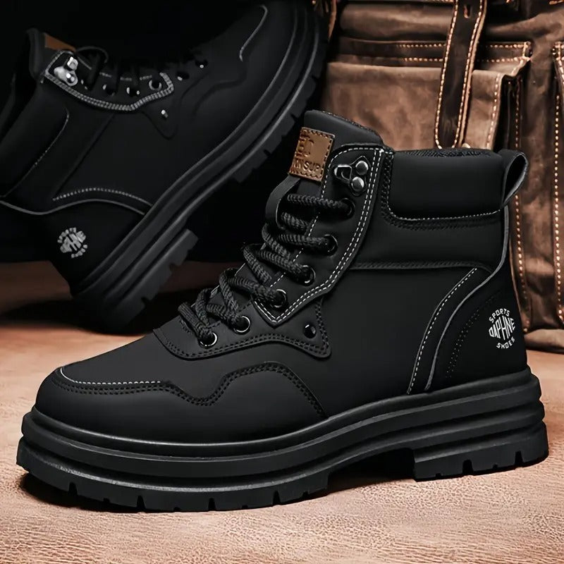 large size high top casual shoes short boots mens boots high top trendy versatile british style short boots top work boots mens hiking boots
