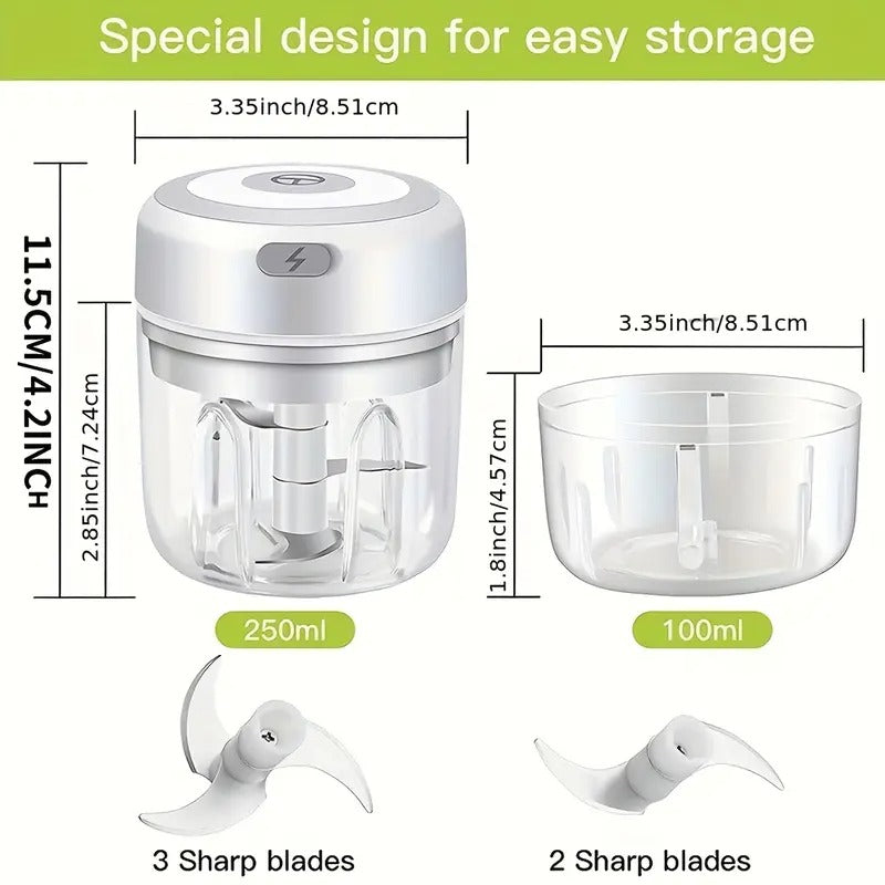 Usb rechargeable electric vegetable chopper – powerful mini