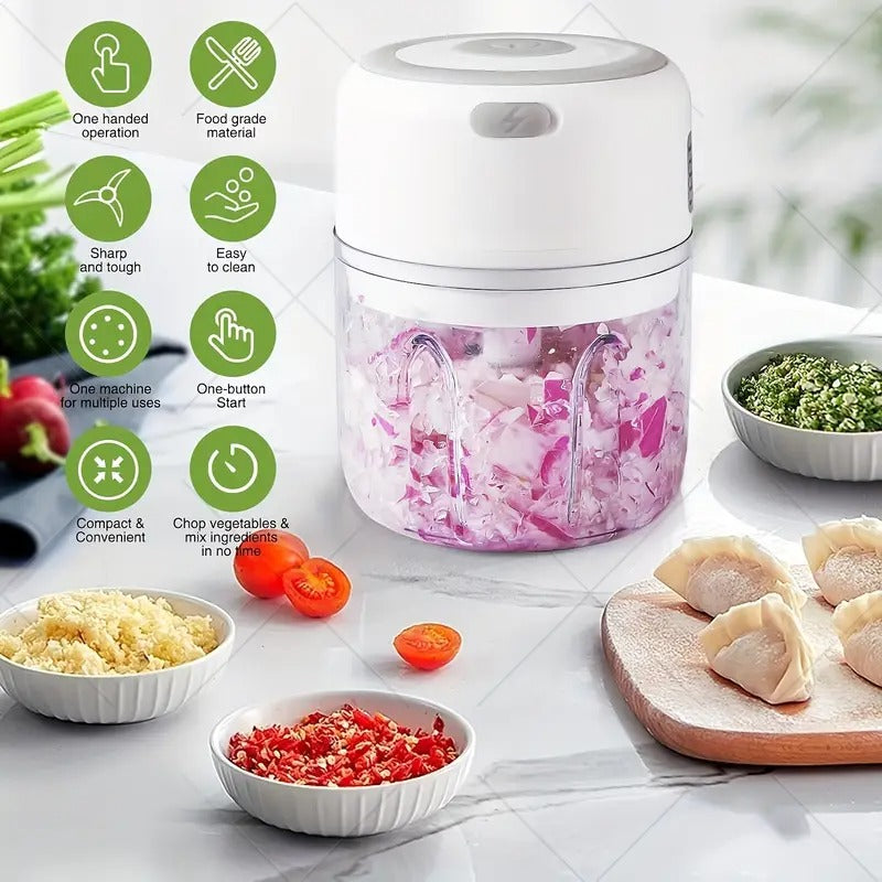 Usb rechargeable electric vegetable chopper – powerful mini