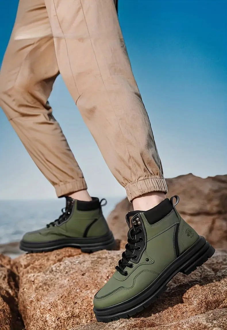 large size high top casual shoes short boots mens boots high top trendy versatile british style short boots top work boots mens hiking boots
