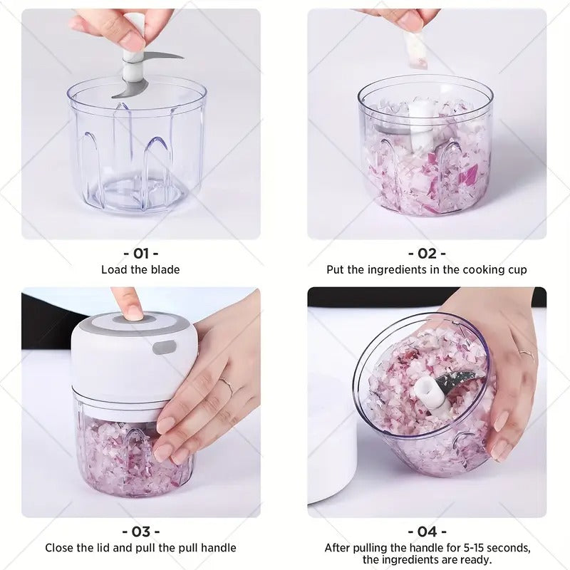 Usb rechargeable electric vegetable chopper – powerful mini
