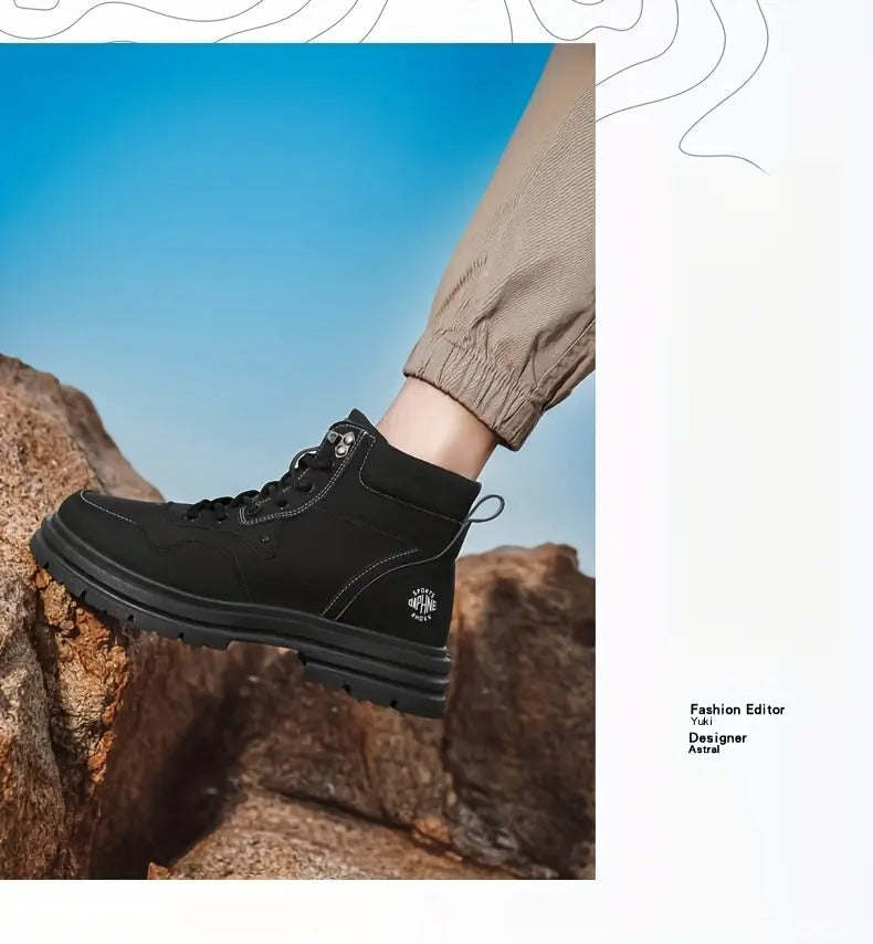 large size high top casual shoes short boots mens boots high top trendy versatile british style short boots top work boots mens hiking boots