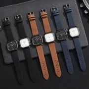 mens trendy square minimalist quartz watch with a scale dial 1pc set does not a watch box